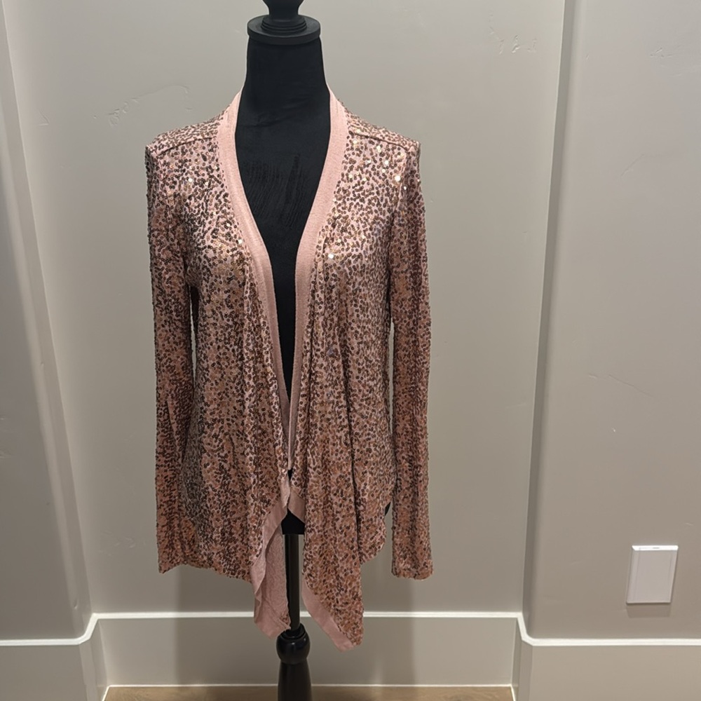 Karen Kane Pink Sequin Sweater